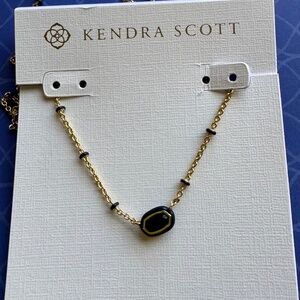 Mini Elisa Gold Enamel Frame Short Pendant Necklace